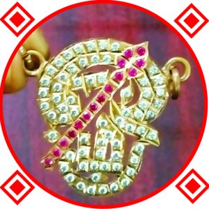 S9038-79-04 – Aadhyathmik Subrahmanya Soolam Aimpon Vetri Vel Panchalogam Skandha Panchdathu Velayudham Panchaloha Pendant 1.75inch 15grams