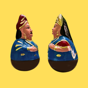 Thanjavur Dancing Doll | Thanjavur Thalaiyatti Bommai | Golu Dolls | Show Case Dolls | Size 19 cm X 12 CM | Blue Colour ( 2 Dolls)