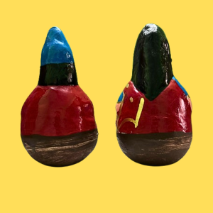 Thanjavur Dancing Doll | Thanjavur Thalaiyatti Bommai | Golu Dolls | Show Case Dolls | Size 19 cm X 12 CM | Red Colour (2 Dolls)