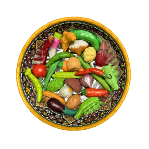 Miniature Vegetables Set | Terracotta Miniature Vegetables Set | A Unique Decoration Set | Showcase Items | Home Decor Collections | 25 Pieces Miniature Vegetables Set