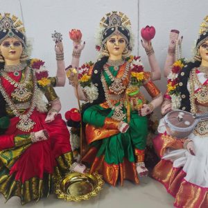 2 Feet handmade Durga Lakshmi Saraswati Dolls