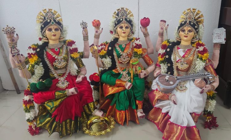 2 Feet handmade Durga Lakshmi Saraswati Dolls