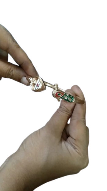 7LB2 - Aadhyathmik Subrahmanya Vel Mayil Soola More Peacock Nemali Sapthadathu Bracelet Aimpon+2 Panchaloha+2 Panchalogam+2 Adjustable Kangan Kada